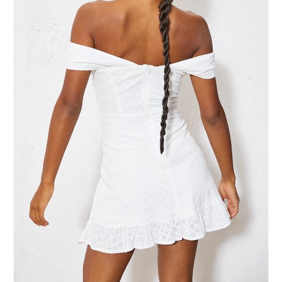 Off the shoulder white mini dress - Picture 3 of 4